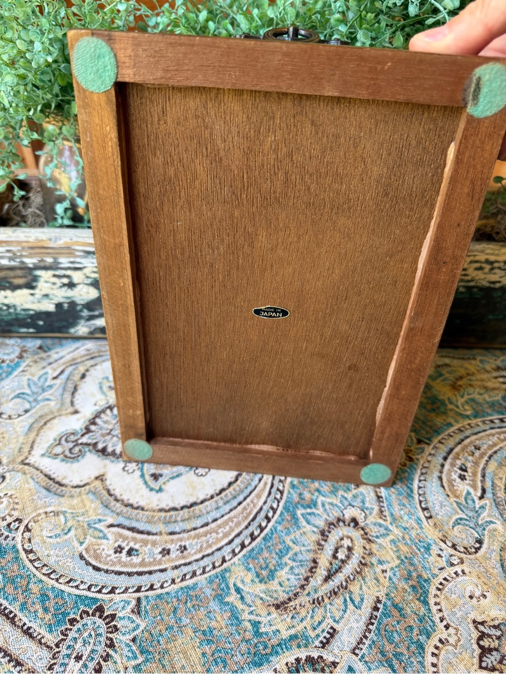 Wooden Jewelry Box Made in Japan Keepsake Box Velvet Lined Vintage - Picture 7 of 8